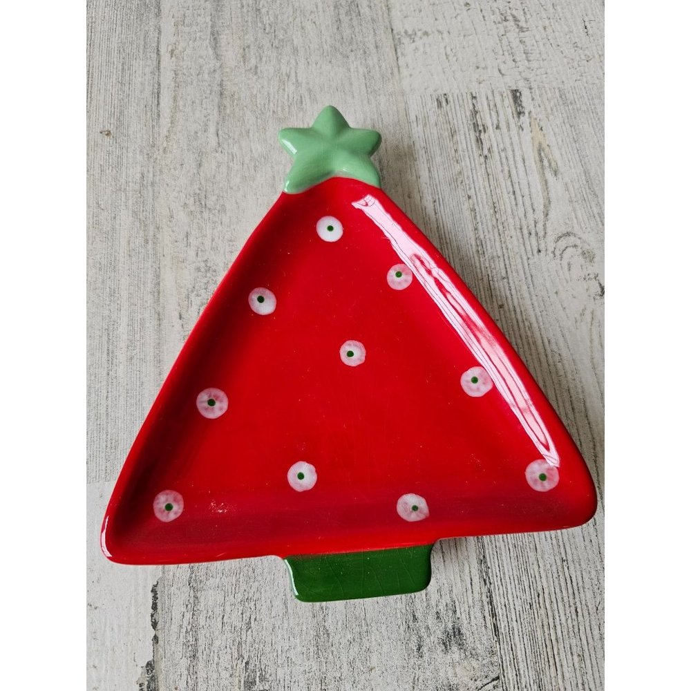 Raz Carole King tree unique plate appetizer mini Xmas decor unique Paula buttel